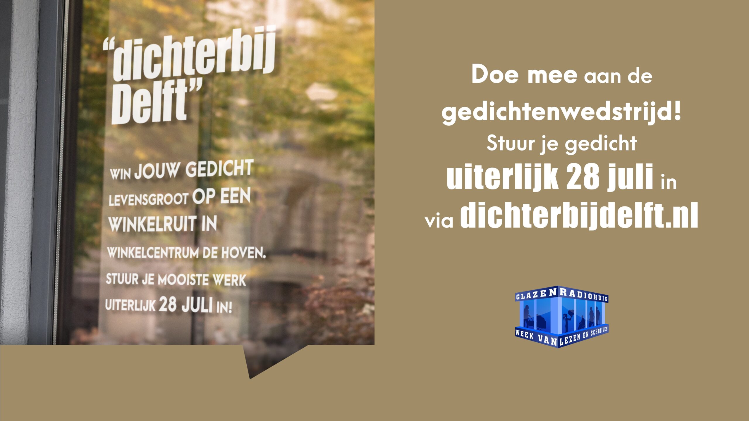 De Hoven Passage presenteert; GEDICHTENWEDSTRIJD “Dichterbij Delft” De Hoven Passage presenteert; GEDICHTENWEDSTRIJD “Dichterbij Delft”